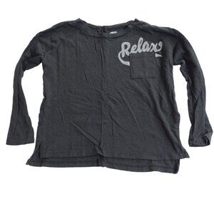 Old Navy Relax Long Sleeve Tshirt Top Kid Boys Girls XS Gray Crewneck